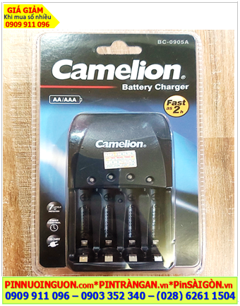 Máy sạc pin Camelion BC-0905A _Sạc nhanh 2giờ _Sac được 1,2,3,4 pin AA-AAA _tự tắt nguồn điện khi sạc đầy pin